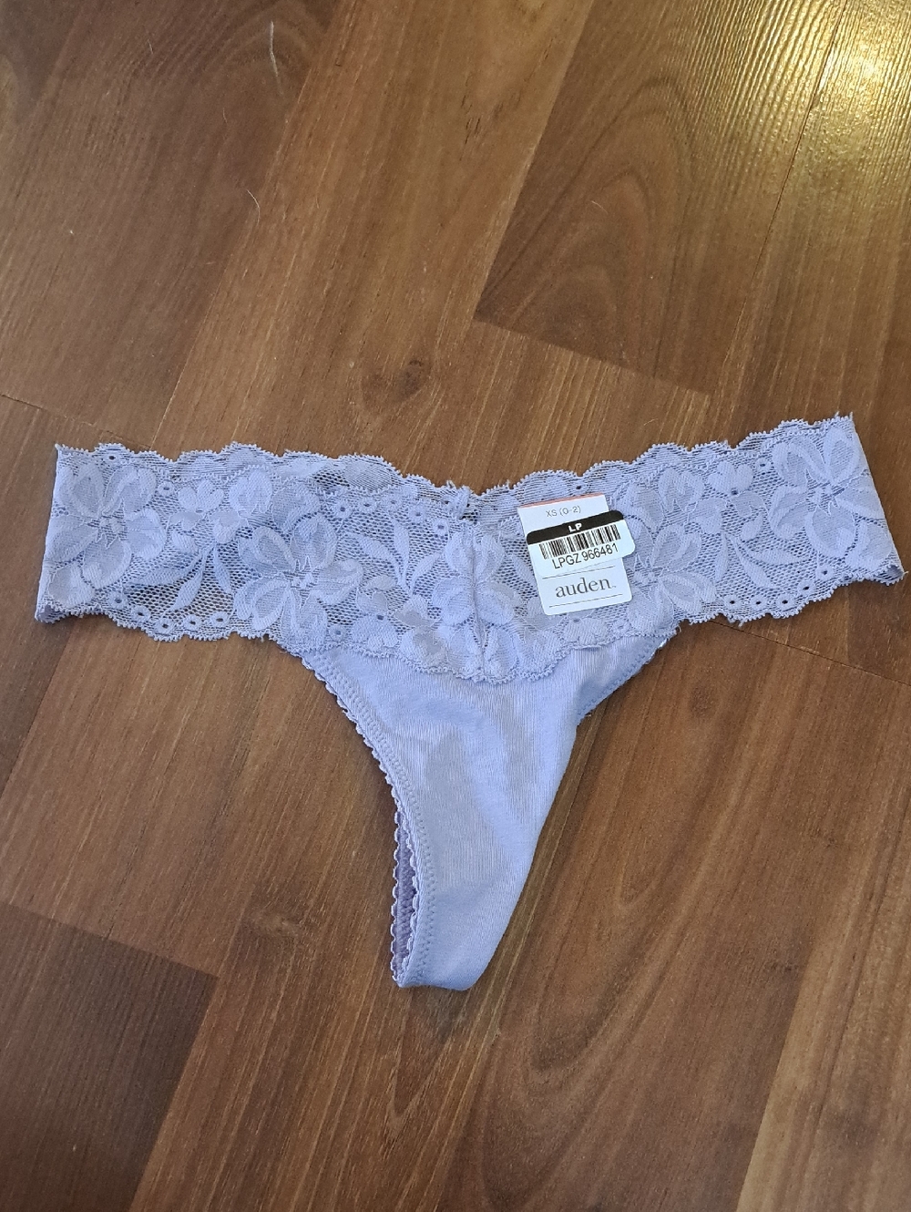 Auden Lace-Trim Thong in Lavender